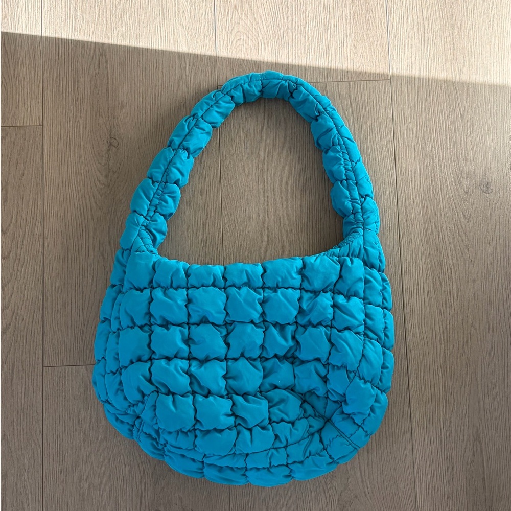 Cos Elegant Turquoise Quilted Shoulder Bag
